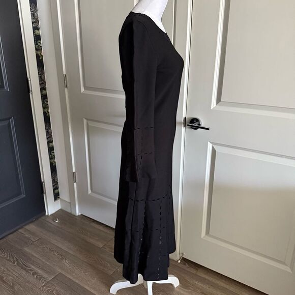 NWT Boutique Moschino Black Ultra Fine Knit Midi Dress with Cut Outs Size 6 - Picture 5 of 10